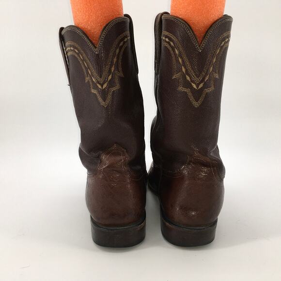 Lucchese 2000 Mens T0104C2 Chocolate Brown Leather Roper Cowboy Boots Size 10.5D main image 4